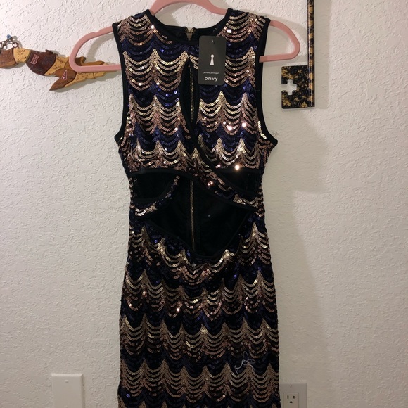 BRAND NEW Sequin CutOut Midi - Picture 3 of 8